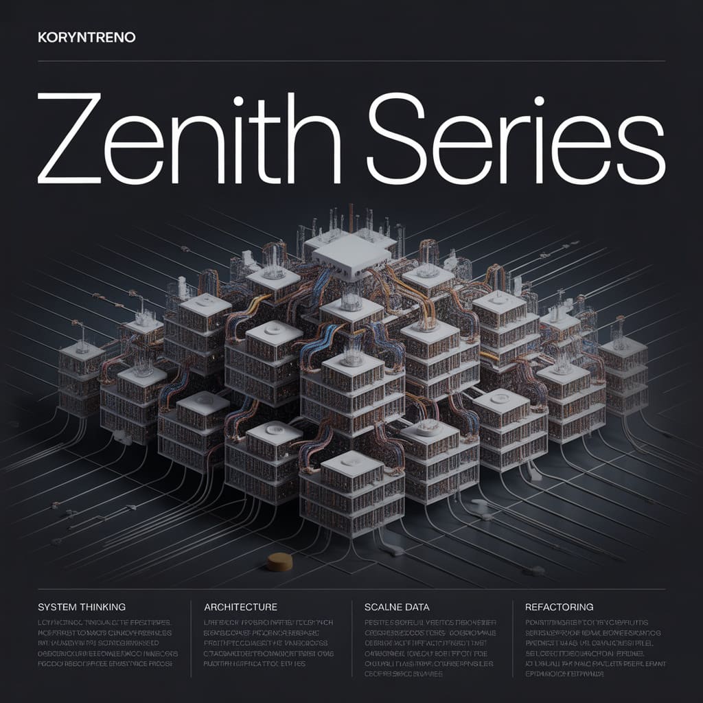 Artistic representation of a network of interconnected nodes with 'Zenith Series' branding.